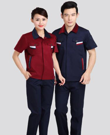 CVC細(xì)斜紋短袖工作服款式圖片