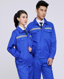 藍(lán)色長袖工服|定做工作服廠家