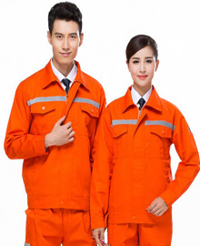 橘黃色滌棉長(zhǎng)袖工作服