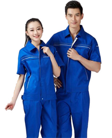 夏季新款寶藍(lán)色工服訂做款式圖