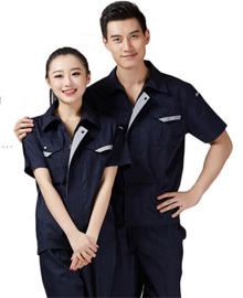 經(jīng)典黑色半袖工服定制款式圖