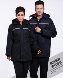 藏藍(lán)色棉衣工作服套裝