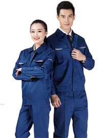 藍(lán)色滌棉工作服套裝